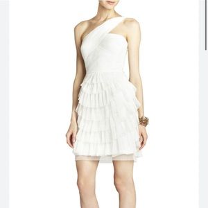 BCBG Gardenia Ella Pleated One Shoulder Dress - Size 2